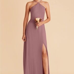 Dark Mauve Birdie Grey Halter Dress